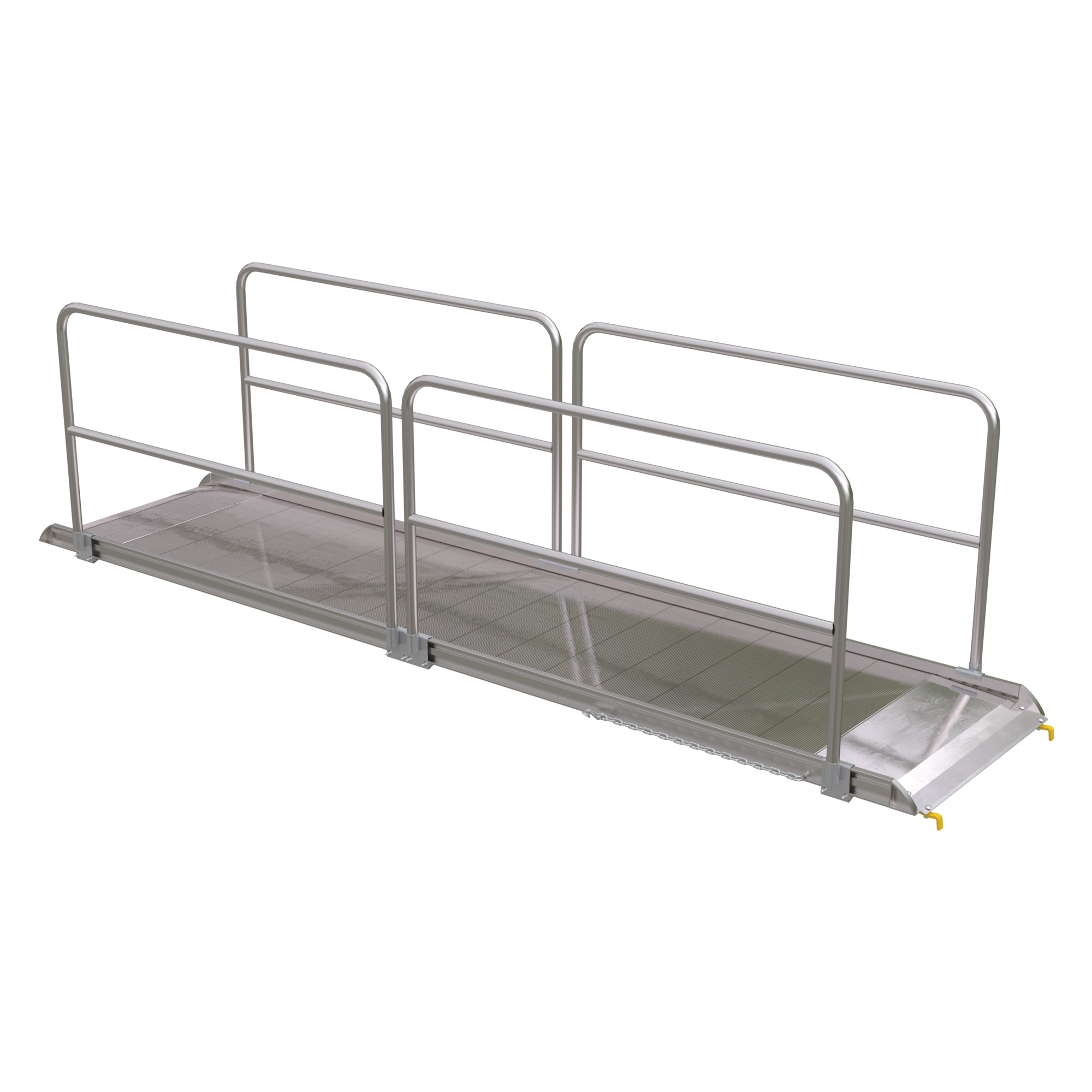 Vestil 168in. Walk Ramp w/Handrails, Aluminum, 1600lb. Capacity, Model# AWR-38-14B-HR